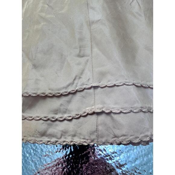 Sears Charmode Light Bronze Spaghetti Straps V Neck Satin Fabric Slip/ Dress 16 - Picture 6 of 8